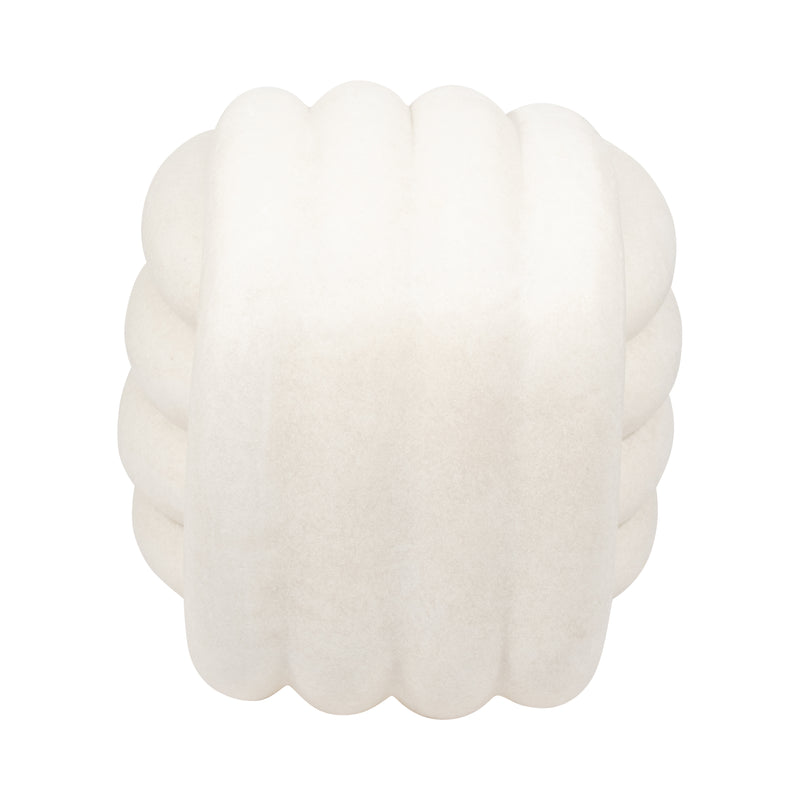 18" HUZZAH QUARTZ RESIN STOOL, WHITE