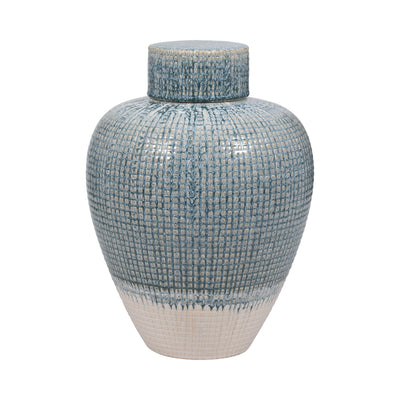 11" KASHION SMALL BLUE LIDDED JAR