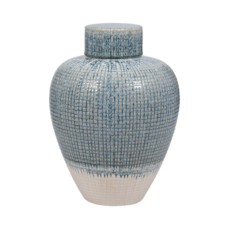 11" KASHION SMALL BLUE LIDDED JAR