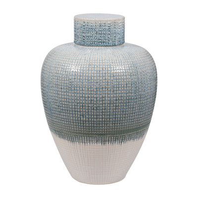 20" KASHION LARGE BLUE LIDDED JAR