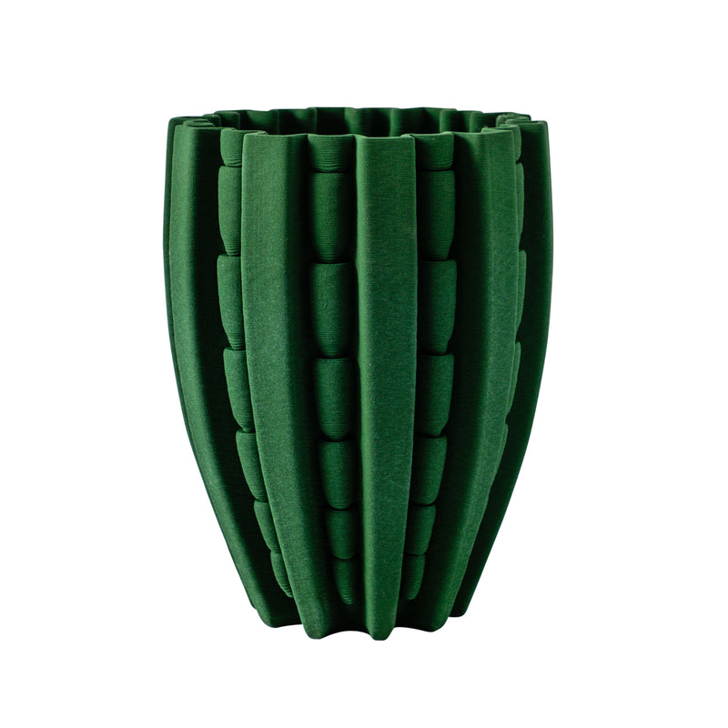 11" LAKELAND 3D PRINTED VASE, GREEN