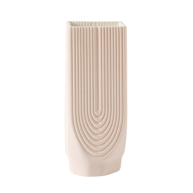 13" CORSICA 3D PRINTED VASE, ROSE SMOKE