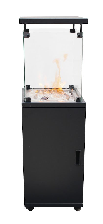 Square Fire Pit with Glass Panel