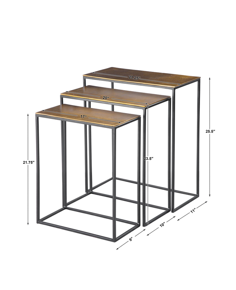 Coreene Nesting Tables S/3, Gold