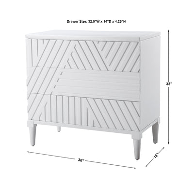 Colby 3 Drawer Chest, White