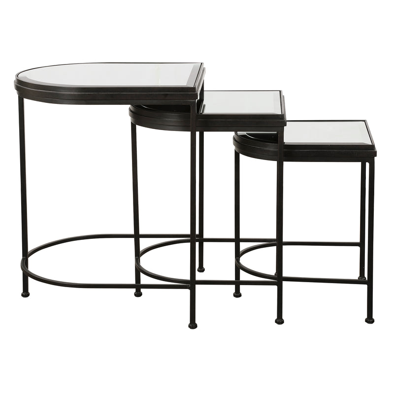 India Nesting Tables, Black, S/3