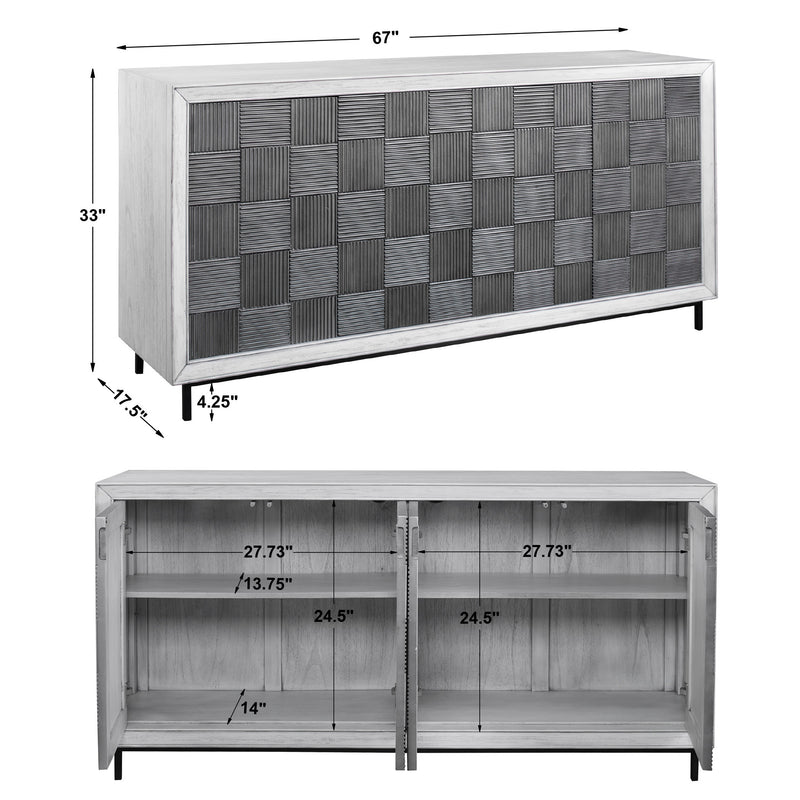 Checkerboard 4 Door Cabinet