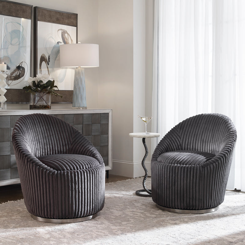 Crue Swivel Chair, Gunmetal