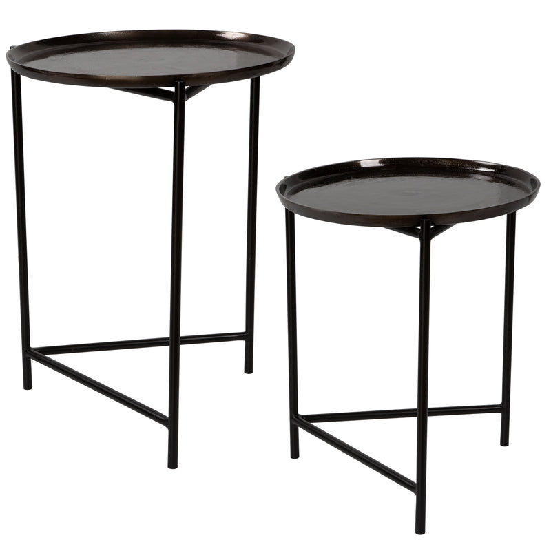 Burnett Nesting Tables, Dark Nickel, S/2