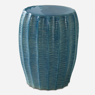 Uttermost Harbor Aque Blue Garden Stool