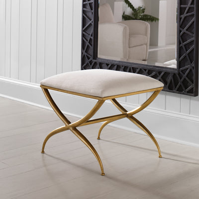 Uttermost Crossing Small White Bench