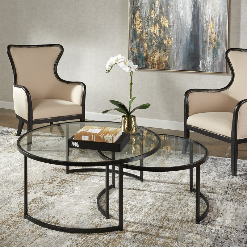 Uttermost Rhea Black Nesting Coffee Tables S/2