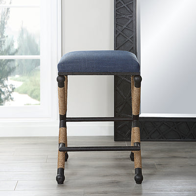 Uttermost Firth Rustic Navy Counter Stool