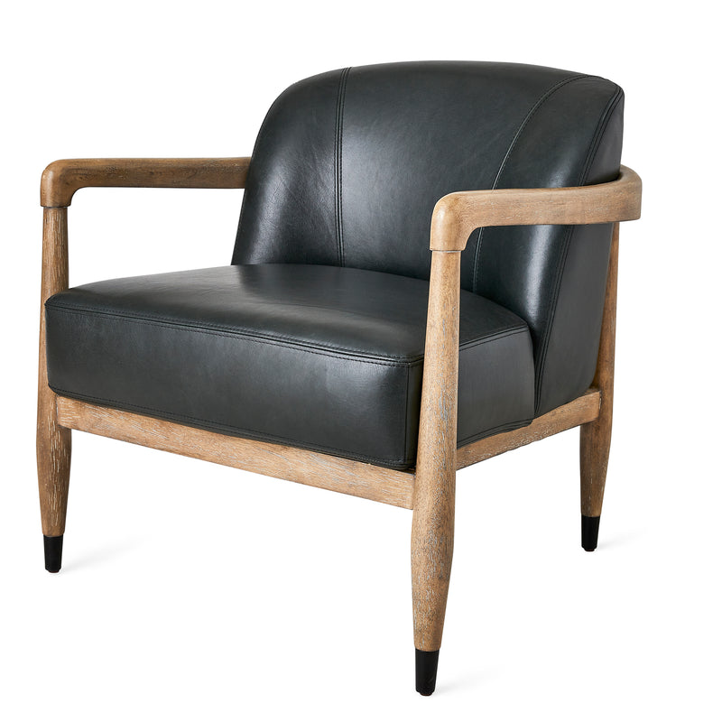 June Accent Chair - Black Leather