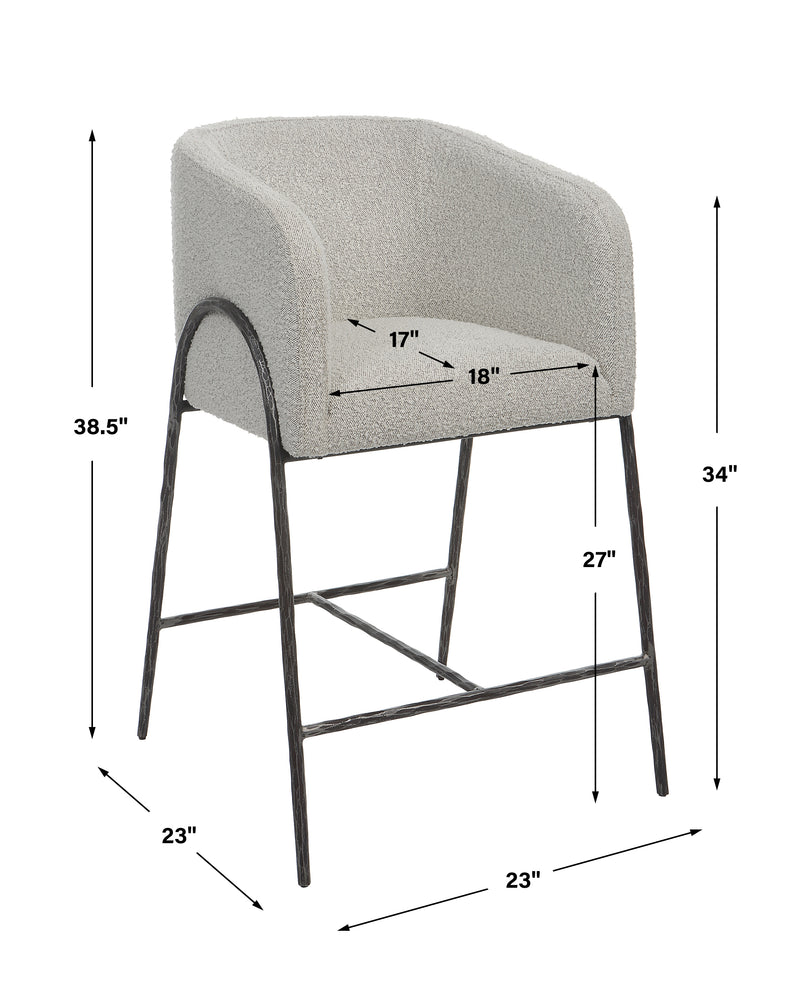 Uttermost Jacobsen Gray 27" Counter Stool