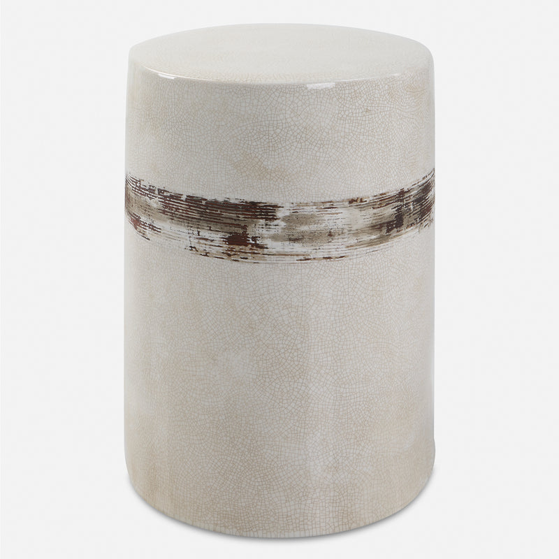 Uttermost Comanche White Ceramic Garden Stool