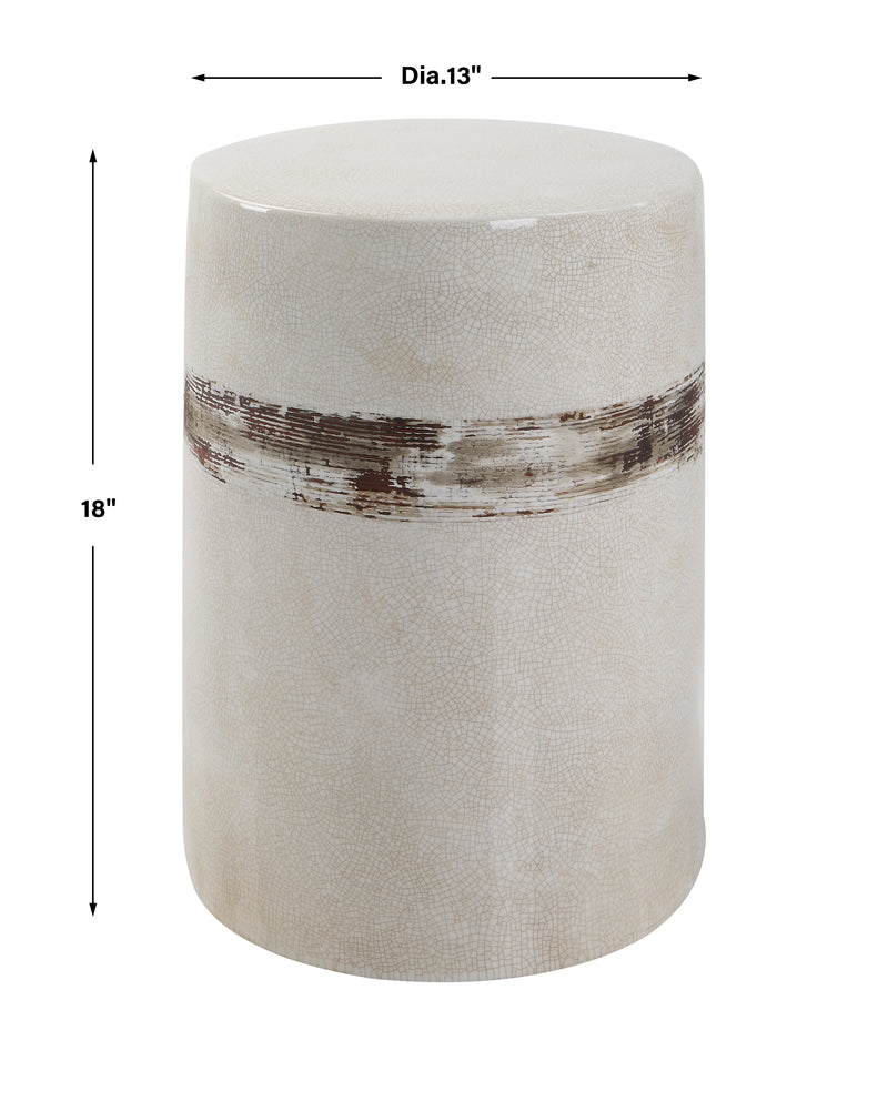 Uttermost Comanche White Ceramic Garden Stool