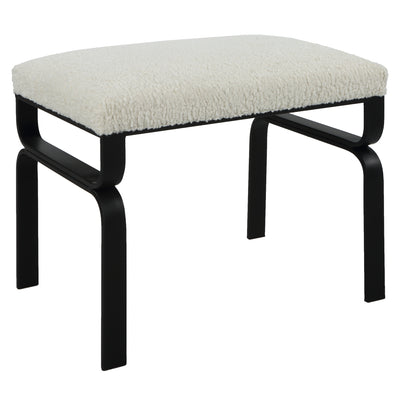 Diverge White Shearling Small Bench