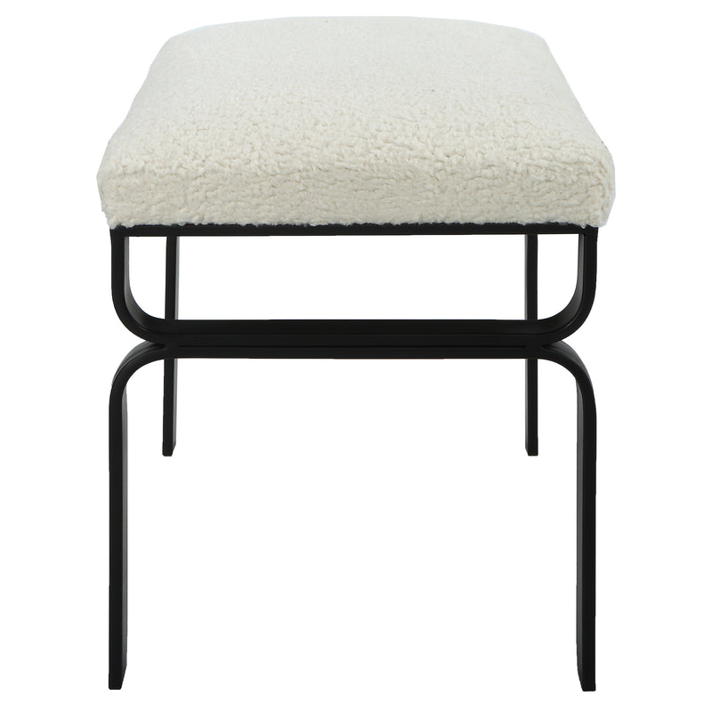 Diverge White Shearling Small Bench