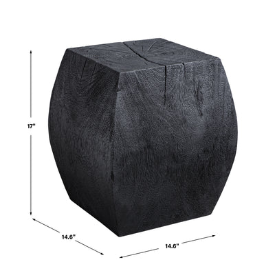 Grove Black Wooden Accent Stool