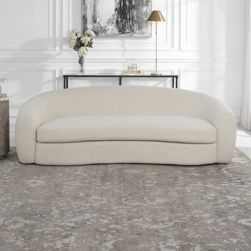 Uttermost Capra Art Deco White Sofa