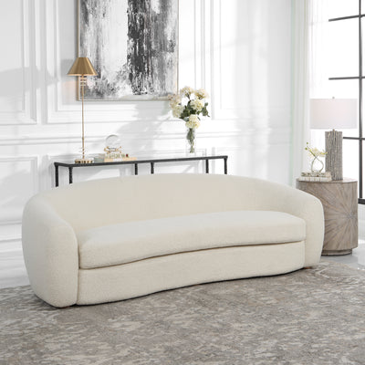 Uttermost Capra Art Deco White Sofa