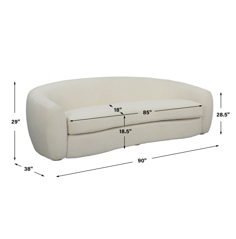 Uttermost Capra Art Deco White Sofa