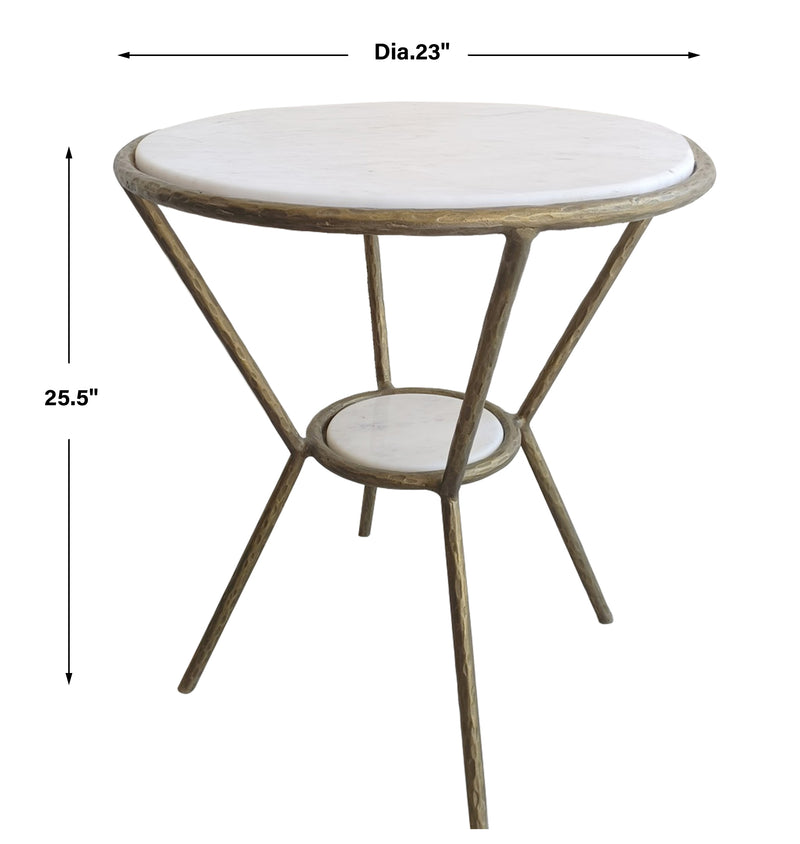 Uttermost Refuge Round White Side Table