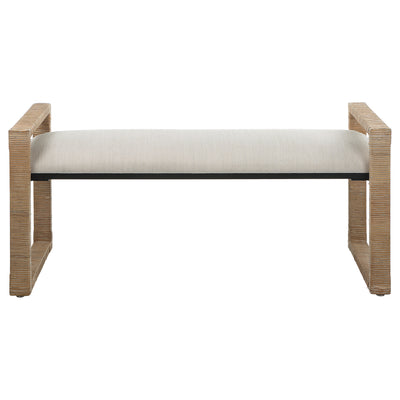 Uttermost Areca Coastal Rattan Bench