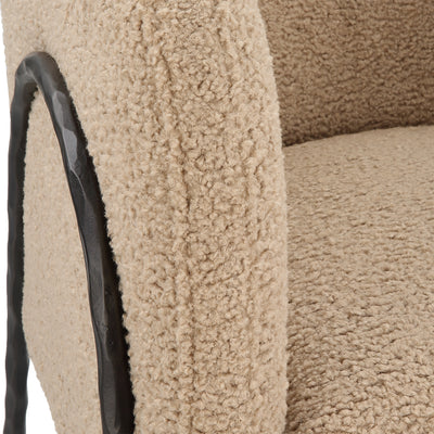 Jacobsen Tan Shearling Barrel Chair