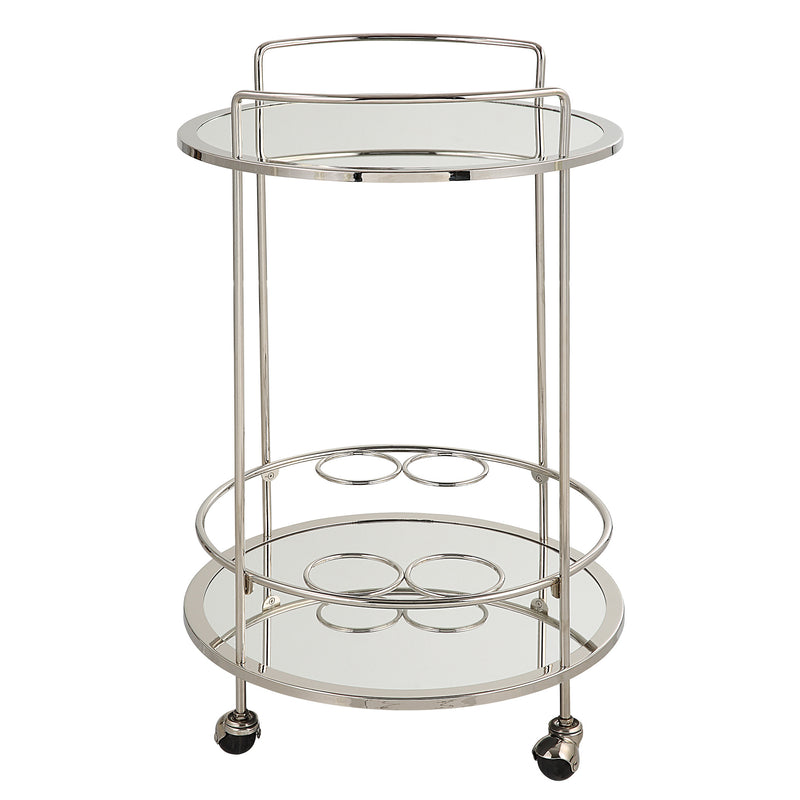 Uttermost Spritz Chrome Bar Cart