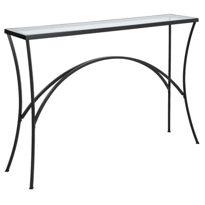 Uttermost Alayna Black Metal & Glass Console Table