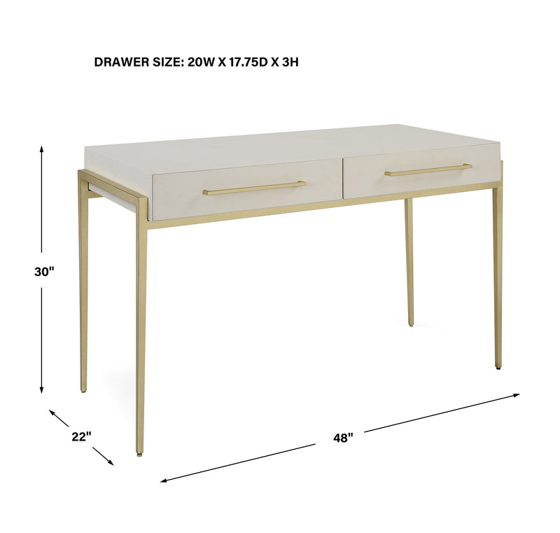 Jewel Modern White Desk