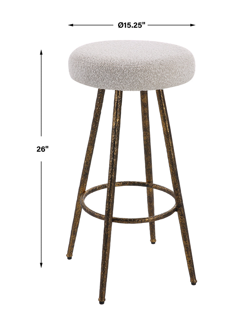 Uttermost Braven White Fabric Counter Stool