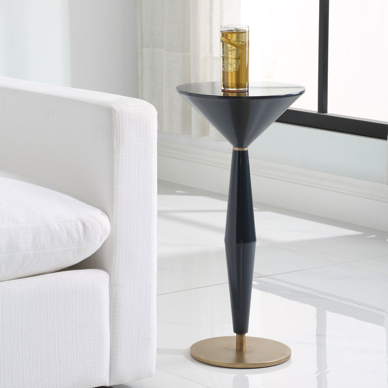 Uttermost Luster Navy Blue Accent Table