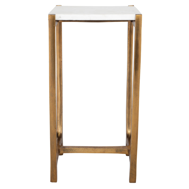 Affinity White Marble Accent Table