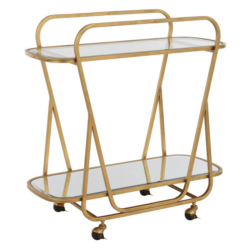 Swain Brass Serving Cart