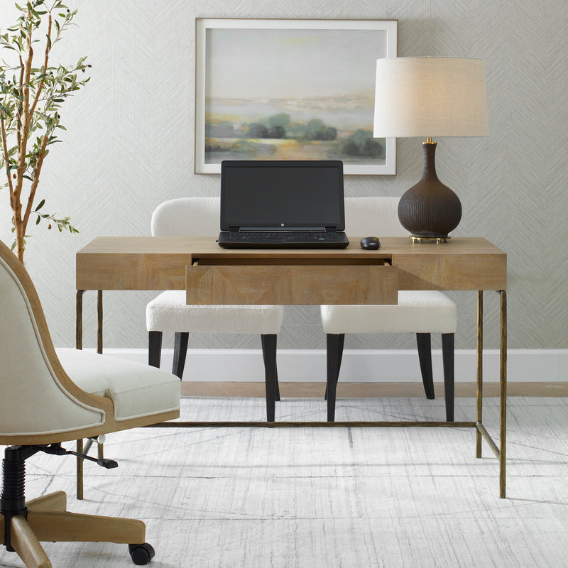 Aristotle Natuiral Wood Modern Desk