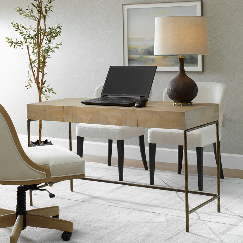 Aristotle Natuiral Wood Modern Desk