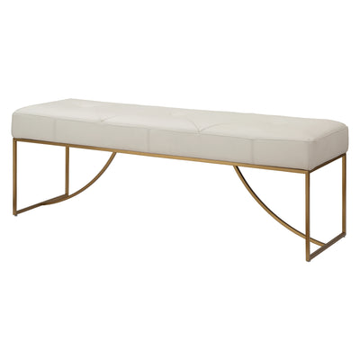 Swale Ivory Leather Bench