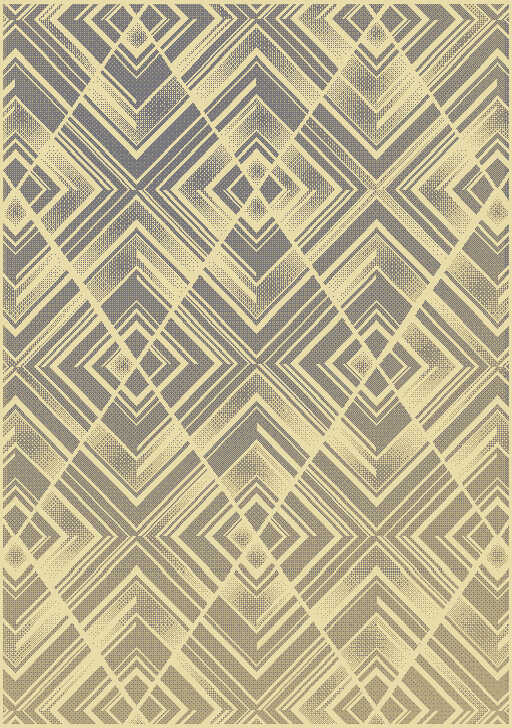 Beige Rug with Geometric Diamond Pattern