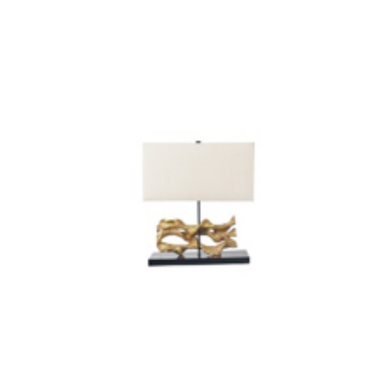 POLY 19.5" ABSTRACT TABLE LAMP, GOLD