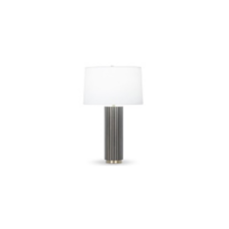 28" METAL TABLE LAMP, GRAY