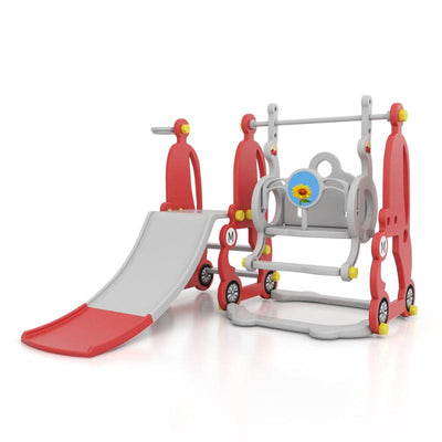 Dreeba 3-in-1 Kids Slide and Swing playset with Basketball Hoop