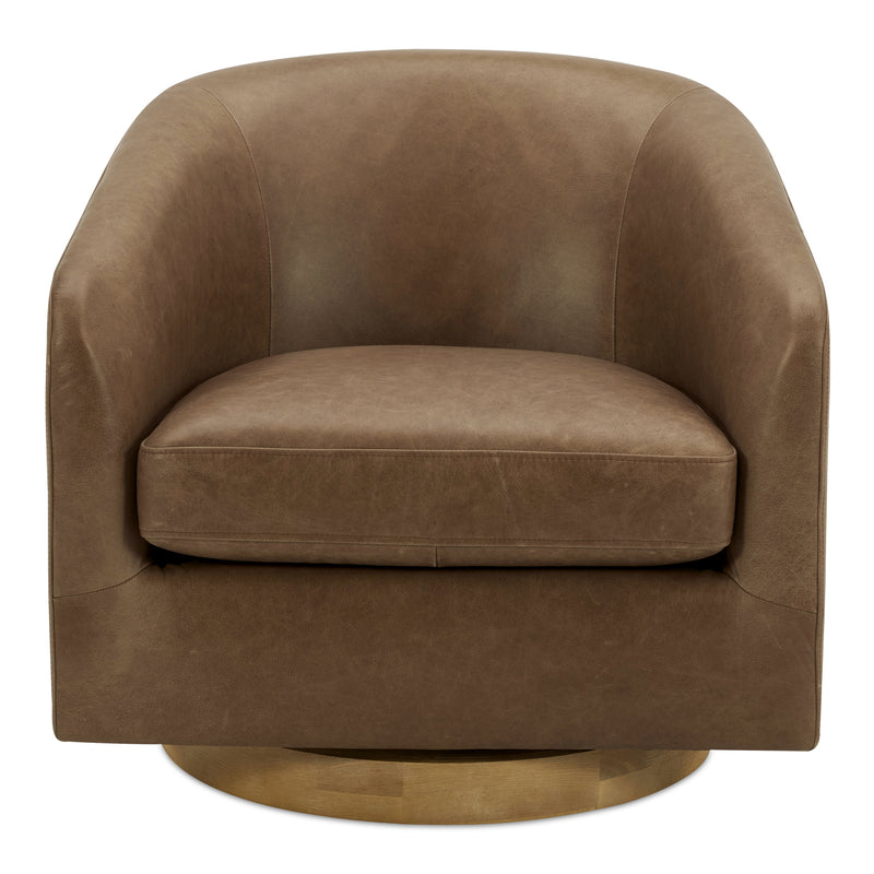 OSCY LEATHER SWIVEL CHAIR