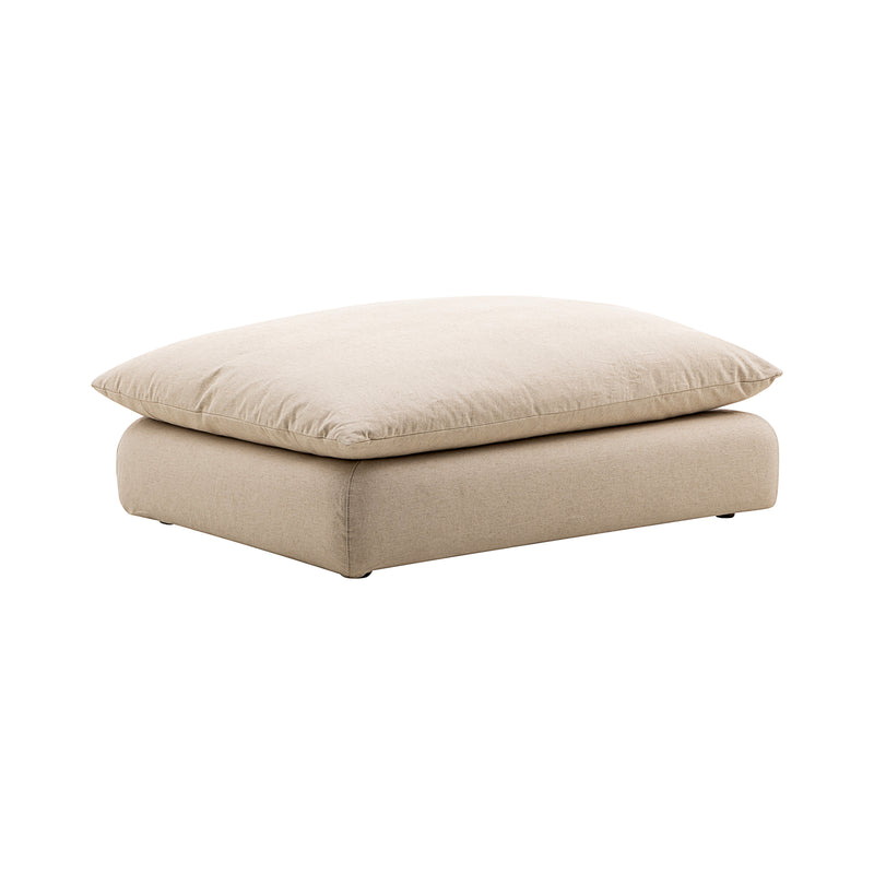 La Jolia Natural Linen Ottoman