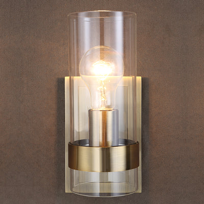 Uttermost Cardiff Antique Brass 1 Light Cylinder Sconce