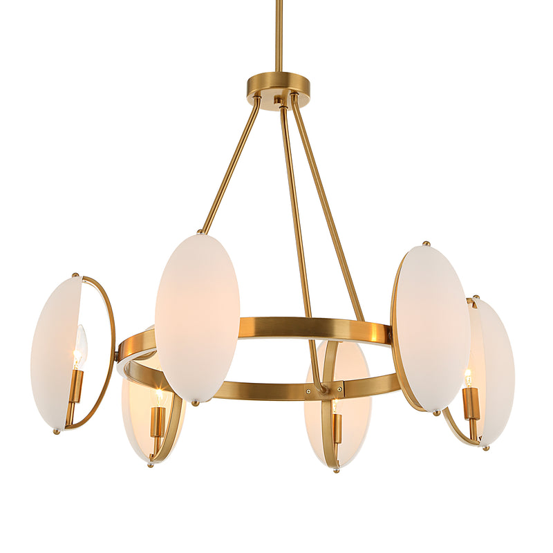 Oviform, 6 Lt Chandelier