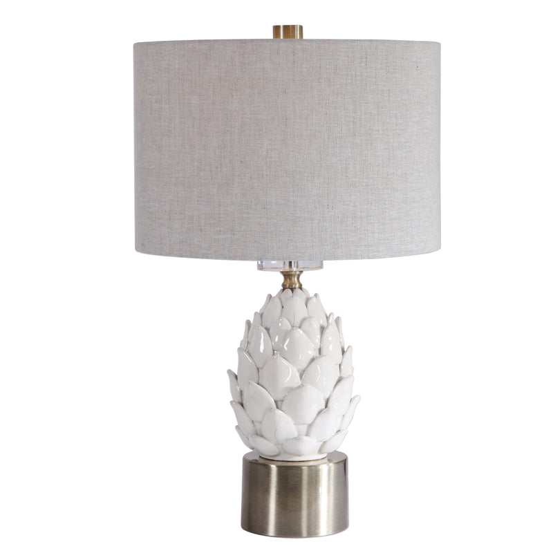 White Paintingichoke Table Lamp