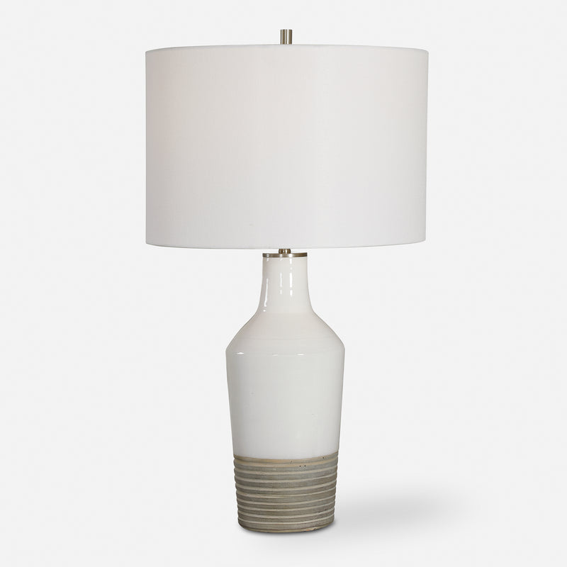 Dakota White Crackle Table Lamp